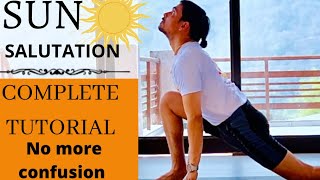 STEP BY STEP SURYA NAMASKAR FOR BEGINNERS | COMPLETE SUN SALUTATION |@PrashantjYoga