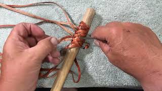 Tying a Multi Strand 12 Part 4 Bight Casa Knot with Herringbone/ Sobre Pineapple Bights.