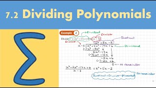 7.2 Dividing polynomials (PURE 1- Chapter 7: Algebraic methods)