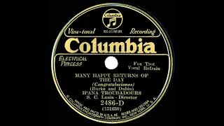 1931 Ipana Troubadours - Many Happy Returns Of The Day (Paul Small, vocal)