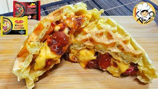 LEVEL UP YOUR INSTANT PANCIT CANTON AND TURN IT INTO SAVORY AND DELICIOUS WAFFLE SANDWICH