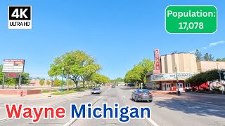 Driving Through Wayne, Michigan | Real-Time Scenic Suburban Tour in 4K