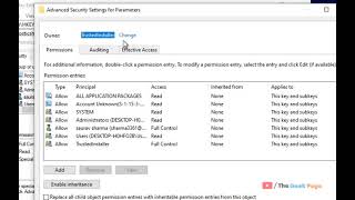 Unable to save permission changes on parameters - Access is denied Fix