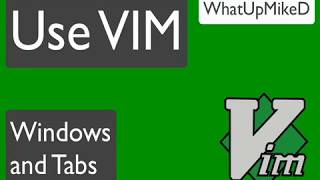 Use VIM: Windows and Tabs