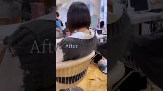 【バッサリカットシリーズ】縮毛矯正したロングヘアをバッサリカット!ロングヘアからボブスタイルにイメチェンします!