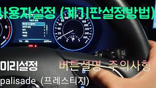 팰리세이드 사용자설정모드 (설정방법)