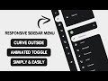 Responsive sidebar menu using Html CSS & Jquery | Curved Outside and animated toggle