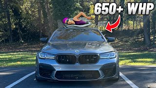 SWIM SESH THROUGH OPEN SEAS POV DRIVE IN A LCI F90 M5 COMPETITION ! (WITH 360 CAMERA ANGLE)