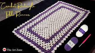 Crochet Simple Rectangular Table Runner For Beginners.