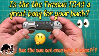 Review/impressions of the carbon fiber inlayed D2 Twosun TS49 Framelock Knife… budget contender?