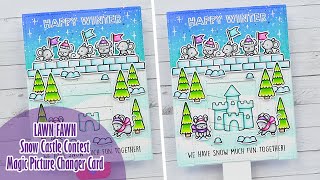 ❄️ LAWN FAWN || Snow Castle Magic Picture Changer Card