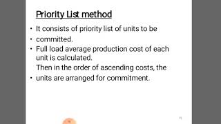 Priority list methods