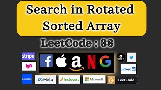 Array interview problem Java || Search in Rotated Sorted Array | Blind 75: Leetcode 33 | 100% faster