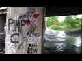 Flood waters under I-94 at Greenfield