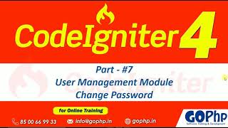 #41 Change Password | User Management Module | CodeIgniter 4 Tutorials