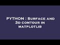 PYTHON : Surface and 3d contour in matplotlib