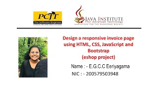Web Project Task 32 | eshop web application | Java Institute | 1st Year | E.G.C.C Eeriyagama