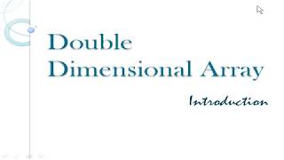 ICSE | Double Dimensional Array | Introduction | Java