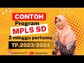 CONTOH PROGRAM KEGIATAN MPLS SD TP. 2023/2024