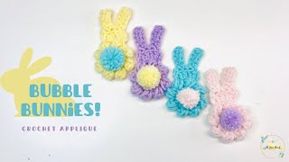 Bubble Bunnies | Crochet Bunny Applique | Peep Bunnies