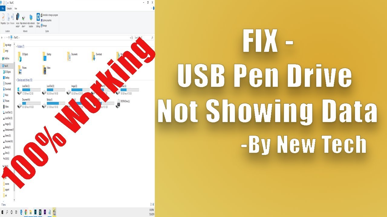 [FIX] - 🔥USB Pen Drive Not Showing Data🔥 || Pen Drive Detected But Not ...