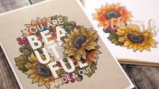 Autumn Copic Coloring + Embossed Greetings