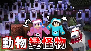 【Minecraft】動物大異變! 恐怖綿羊大量包圍 我們能順利逃脫這裡嗎? 麥塊 冒險 世界 模組 攻略 闖關[NyoNyo妞妞日常實況]