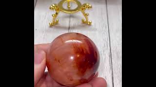 Carnelian Sphere, Natural Red Orange Druzy Agate Stone Crystal Ball CS128 #Carnelian