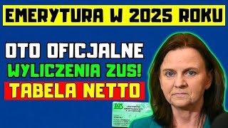 🔴EMERYCI, UWAGA! MINIMALNA EMERYTURA W 2025 ROKU. OTO OFICJALNE WYLICZENIA ZUS! TABELA NETTO