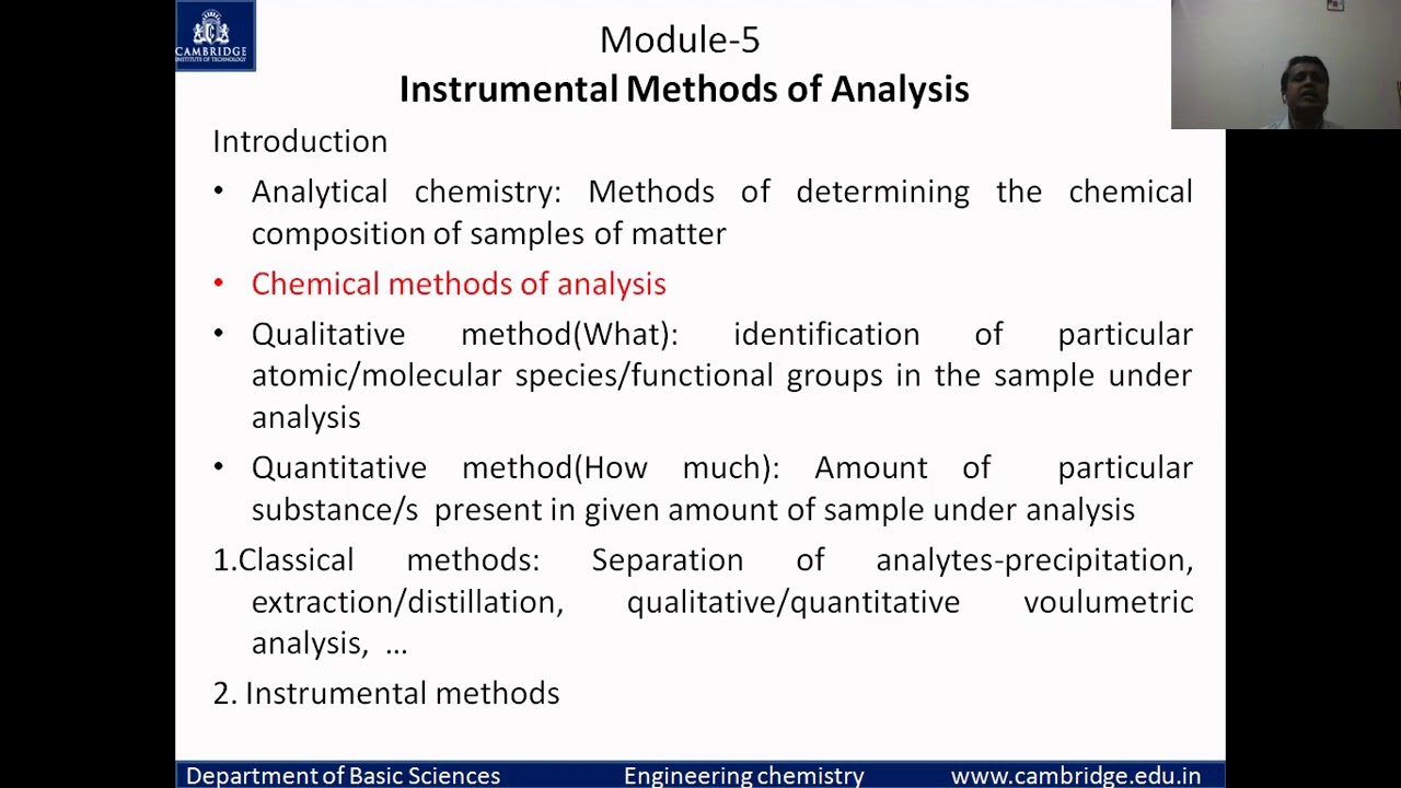 INTRODUCTION TO INSTRUMENTAL METHODS OF ANALYSIS/ MODULE-5.ENGINEERING ...