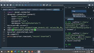 Inserting Data to MySQL Table through Python Code | Python MySQL Connectivity | MySQL 04