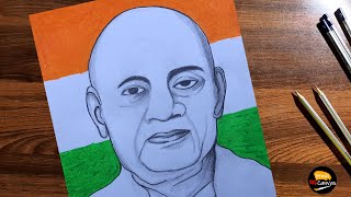 Sardar Vallabhbhai Patel sketch drawing and shading |  Sardar Patel Drawing