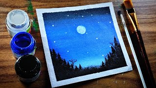 Relaxing Night Sky Painting | Acrylic Art for Beginners