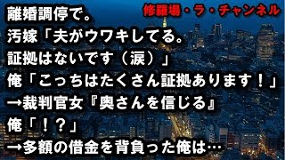 修羅場な話　離婚調停で。汚嫁「夫がウワキしてる。証拠はないです（涙）」俺「こっちはたくさん証拠あります！」 → 裁判官女『奥さんを信じる』俺「！？」 → 多額の借金を背負った俺は…