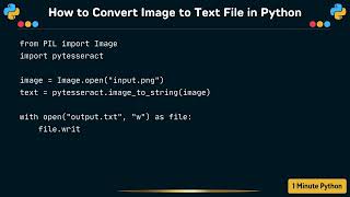 How to Convert Image to Text File in Python