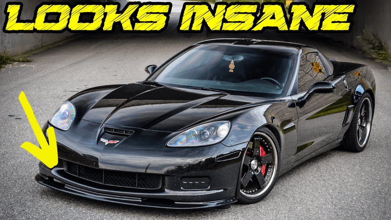05 13 Base C6 Corvette Zr1 Style Front Splitter Gloss 52 Off