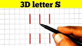 How to Draw 3D letter S Step By Step || 3D Trick