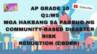 AP 10// Mga Hakbang sa Pagbuo ng Community-Based Disaster Risk Reduction (CBDRR)