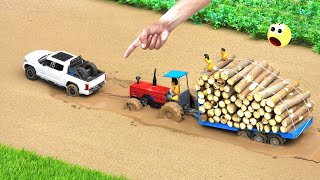 diy mini tractor trolley loading new technology | science project | @sanocreator