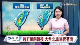 【0824氣象】高溫飆36度 大台北、山區午後雷雨