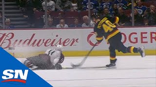 Canucks Score After Matt Calvert Goes Down Taking A Puck To The Side Of The Head