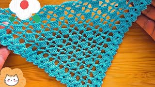 شال كروشيه مثلث 💯 جديد 💯 جديد جداcrochet shawl#كيان_كروشية