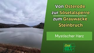 Wandern im Harz - Von Osterode zur Sösetalsperre zum Grauwacke Steinbruch