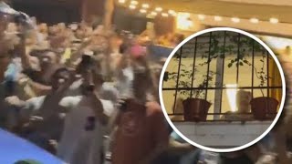 Argentina fans went to Messi's grandma's house to chant his name!