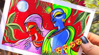 Radha krishna acrylic painting | Radha krishna painting for beginners | acrylic painting #shorts