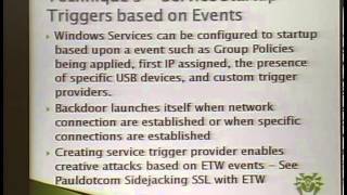 ShmooCon 2013: Wipe The Drive!!! - Techniques For Malware Persistence