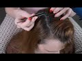 asmr crinkly scalp check with parting, scratching, tweezers and massage | no talking