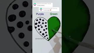 Purple and green colour mixing satisfying heart #shorts