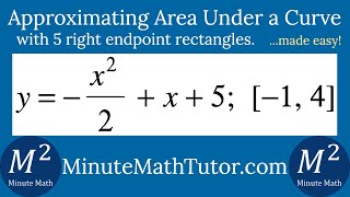 Approximate the Area Under the Curve y=-(x^2/2)+x+5; [-1, 4] using 5 right endpoint rectangles (4/8)