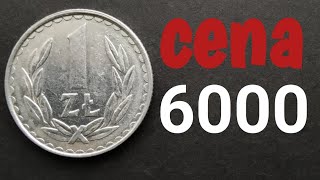 Cena za monetę PRL 6000 złotych !!!  1 złoty 1975 BZM MS69, poszukiwana przez kolekcjonerów.